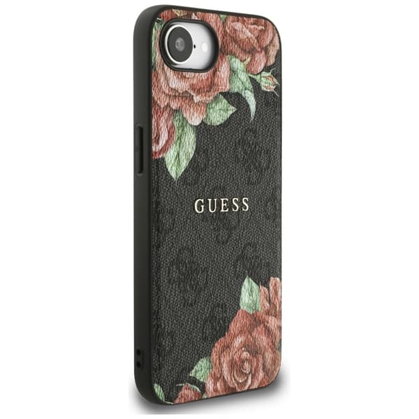 Guess Telefontaske til iPhone 16e Magsafe Blomsterprint - Sort Svart