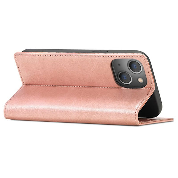 LC.IMEEKE iPhone 15 Plånboksfodral i Konstläderläder - Roséguld