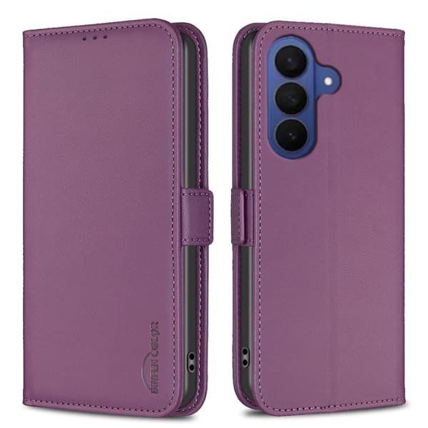 BINFEN Samsung Galaxy S26 Pro Plånboksfodral Konstläder Flip Folio - Mörklila