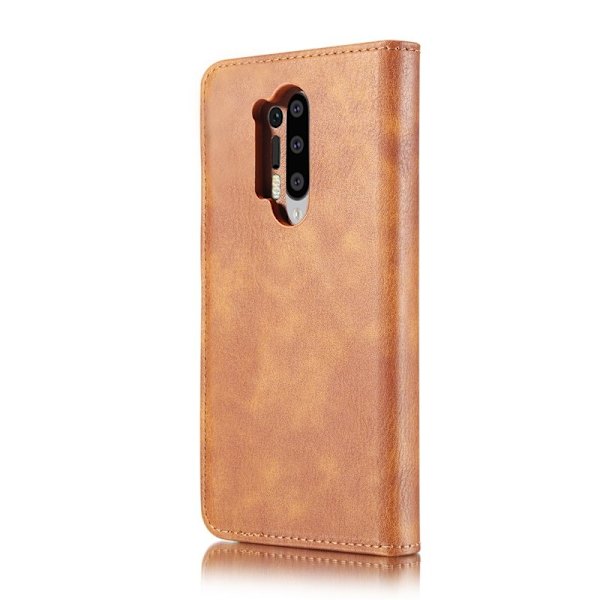 DG.MING OnePlus 8 Pro Plånboksfodral 2-i-1 Äkta läder - Brun