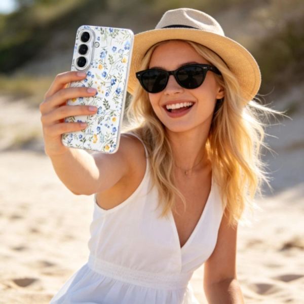 Tech-Protect Mobilskal För Galaxy A57 5G Flexair - Spring Flowers Transparent