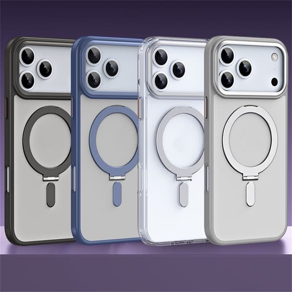 Telefontaske til iPhone 17 Pro Max MagSafe Kickstand Silver