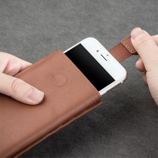 Universal Pouch Wallet i ægte læder - Brun (M) Brown