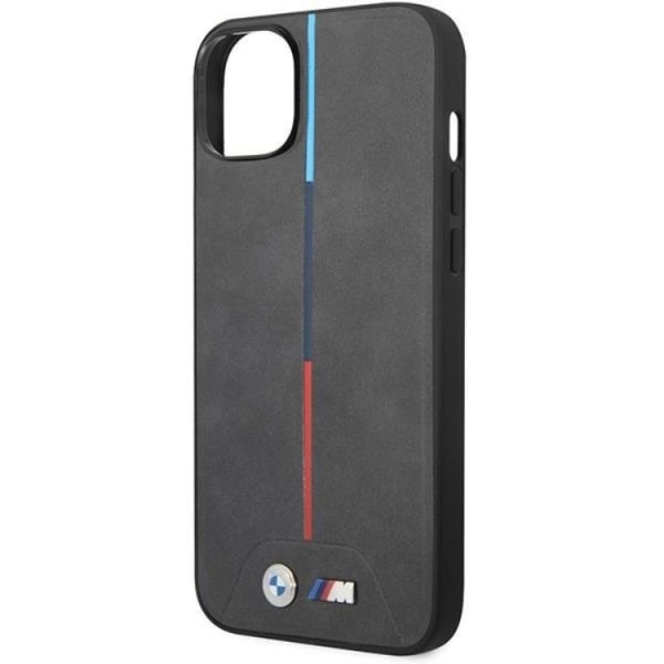BMW iPhone 14 Plus Mobilcover Quiltet Tricolor - Grå