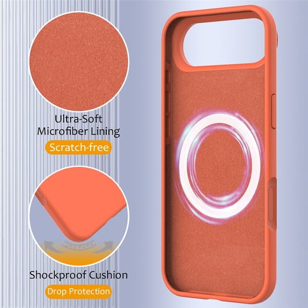 Mobilskal till iPhone Air MagSafe Silikon Anti-Drop - Orange Orange