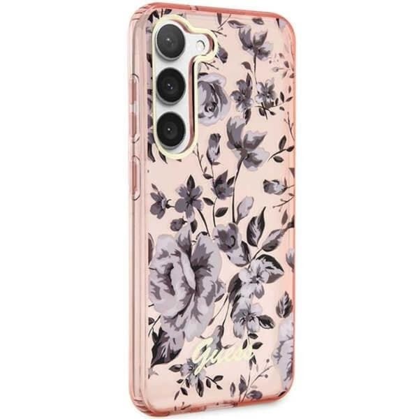 Guess Galaxy S23 Plus Mobilskal Flower Collection - Rosa Rosa