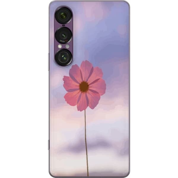 Telefontaske til Sony Xperia 1 VII med lyserød blomst