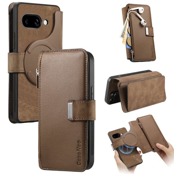 CASENEO Google Pixel 9a Plånboksfodral MW-02 Konstläder - Brun