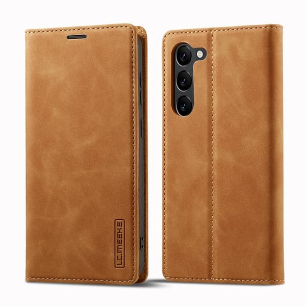 LC.IMEEKE Samsung Galaxy S24+ Plånboksfodral i Konstläder- Brun