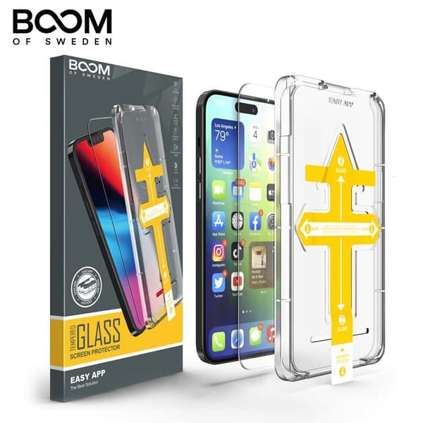 BOOM iPhone 14 Pro Härdat Glas Skärmskydd Clear - 2 Pack Transparent