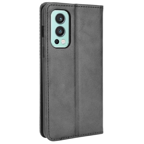 OnePlus Nord 2 5G Plånboksfodral Retro Style Flip Stativ Svart