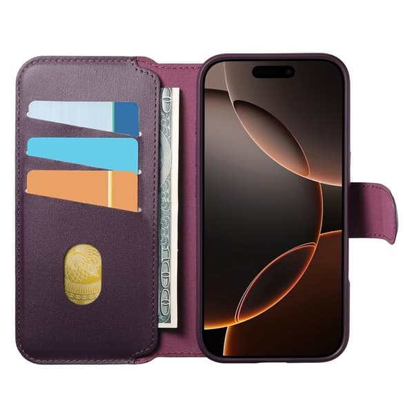 CASENEO iPhone 17 Plånboksfodral RFID-Skydd Konstläder - Lila