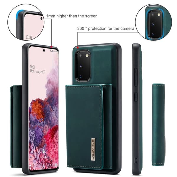 DG.MING 2-in-1 Plånboksfodral med Magnet för Samsung S20 - Grön