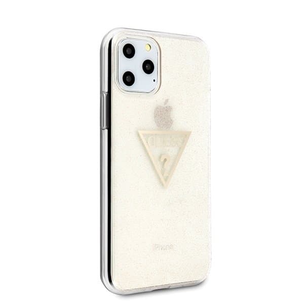 Guess Taske til iPhone 11 Pro Glitter Triangle - Guld Yellow