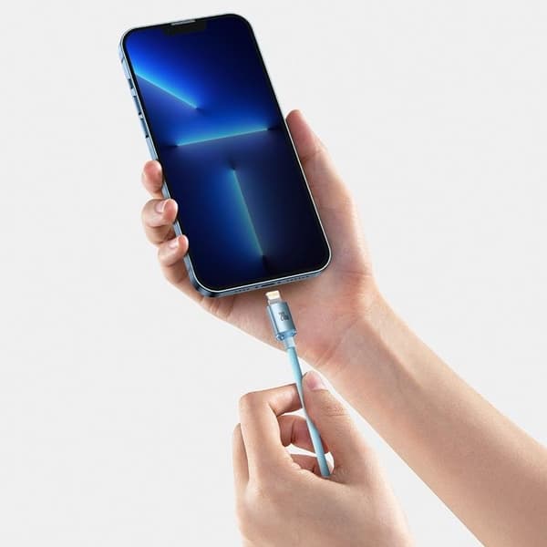 Baseus Crystal Shine Typ-C till Lightning-kabel 20W 1,2m - Blå Blå