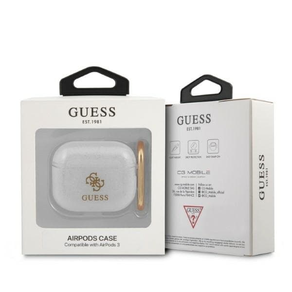Guess AirPods 3 Skal Transparent Glitter Collection