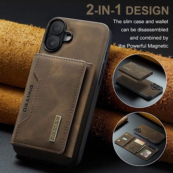 DG.MING M2 Series Mobilskal till iPhone 16 Plus - Brun