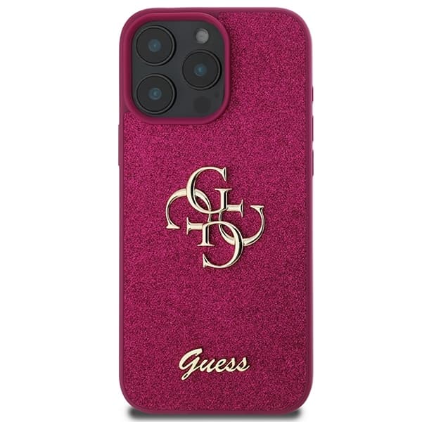 Guess telefontaske til iPhone 16 Pro MagSafe Glitter Script 4G - Lilla
