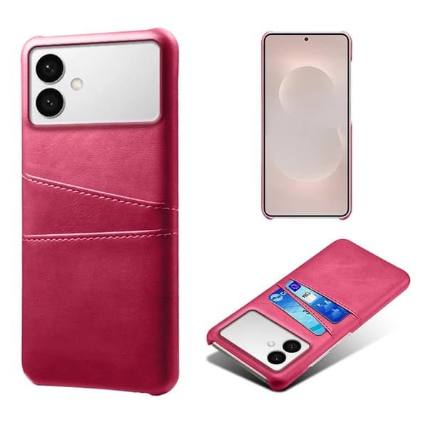 Mobilskal till Samsung Galaxy S26 Edge PU Läder + Hård PC - Rosa