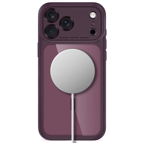 Tech-Protect Mobilskal För iPhone 18 Pro Magsafe Magpeak - Burgundy/Clear