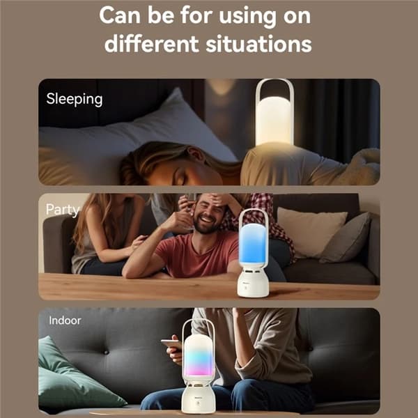 YESIDO Trådlös Högtalare Bluetooth Utomhus - 11 Lighting Modes - Vit Vit