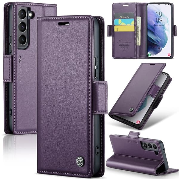 CASEME Plånboksfodral Konstläder för Samsung Galaxy S21+ 5G - Lila