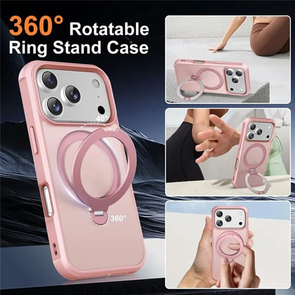 Mobilskal till iPhone 17 Pro Max MagSafe Kickstand TPU + PC - Rosa Rosa