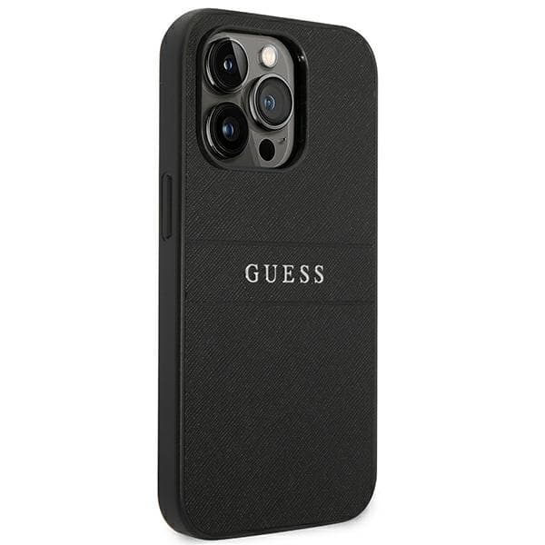 Guess Telefontaske til iPhone 14 Pro MagSafe Saffiano Rem - Sort