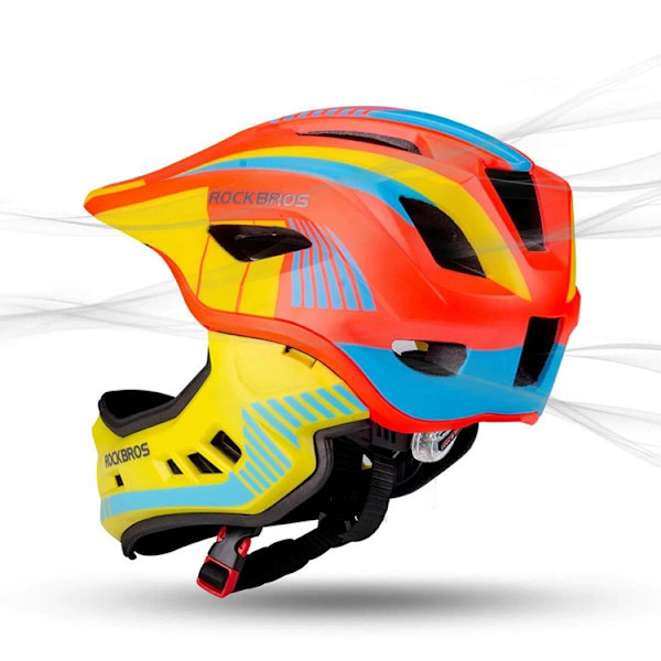 Rockbros Cykelhjälm Med Detachable Visor S - Gul/Orange