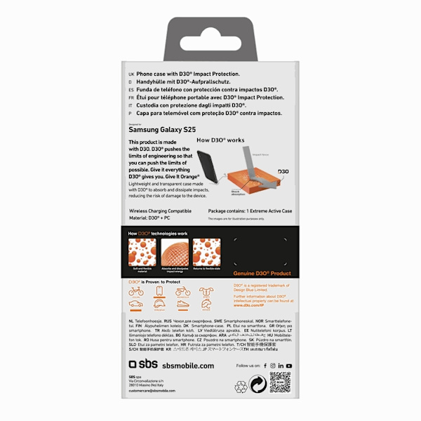 SBS Mobilskal till Galaxy S25 Plus D3O - Transparent
