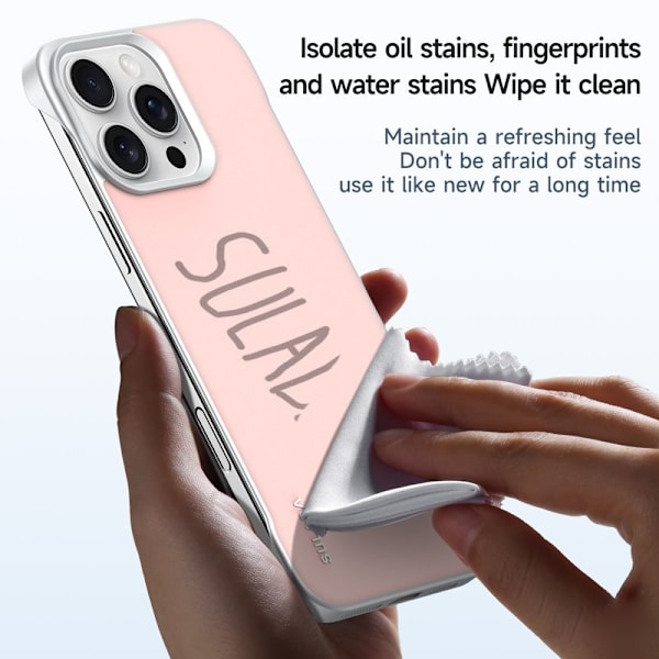 SULADA Mobilskal till iPhone 16 Pro Frameless PU + PC Baksida Svart