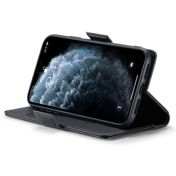CASEME Series Ställbar Plånboksfodral Konstläder iPhone 11 Pro - Svart
