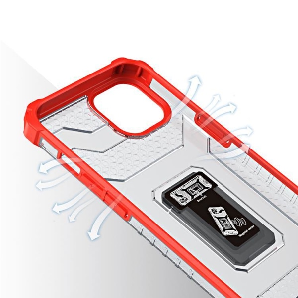Crystal Ring Kickstand Cover iPhone 12 mini - punainen