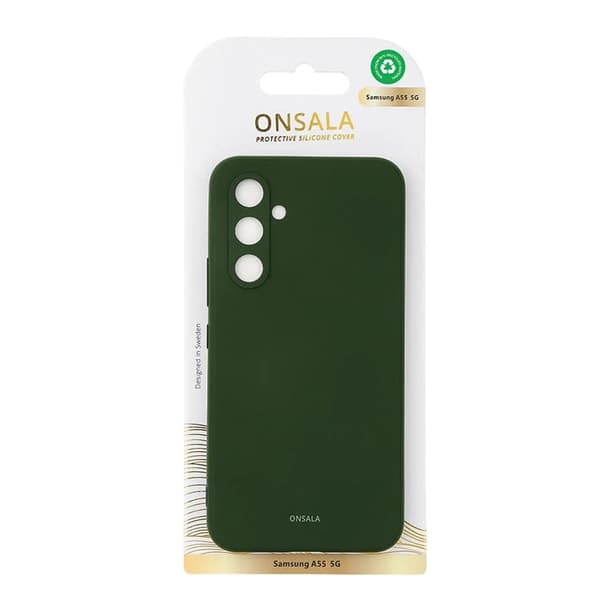 Onsala telefonetui til Galaxy A55 5G Silikone Feeling - Olivengrøn Grön