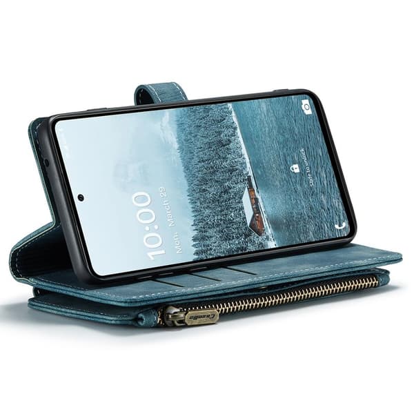 CASEME Konstläder Plånboksfodral för Samsung Galaxy A33 5G med rem - Grön