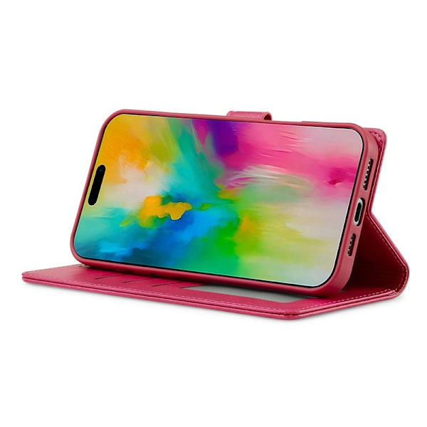 LC.IMEEKE iPhone 16 Pro Plånboksfodral Konstläder - Rosa
