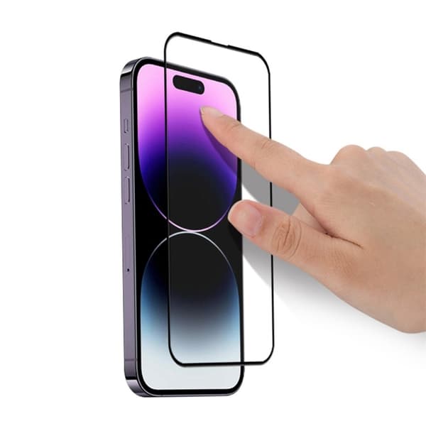 Mocolo iPhone 15 Pro Hærdet Glas Skærmbeskytter Silk Printing - Sort Black