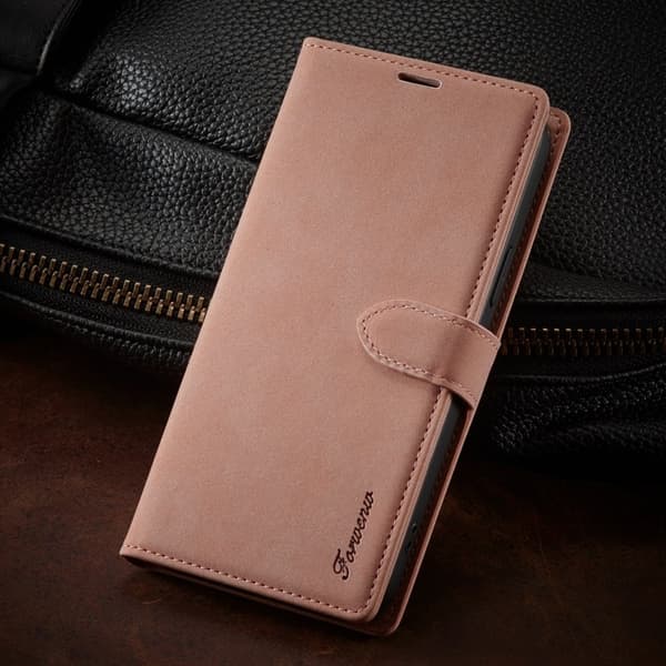 FORWENW iPhone 14 Plus F1 Series Flip Plånboksfodral Konstläder - Roséguld