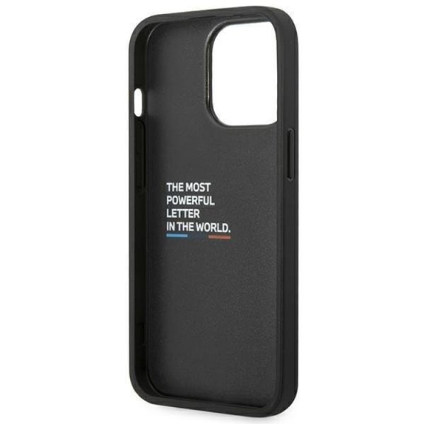 BMW iPhone 14 Pro Max Cover nahkainen hiili - musta