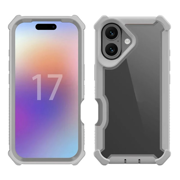 Mobilskal till iPhone 17 TPU + PC Shockproof - Grå Grå