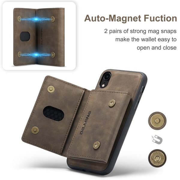DG.MING 2 in 1 Magnetisk Konstläder Plånboksfodral i Brun