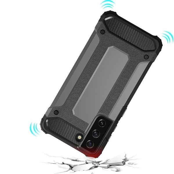 Galaxy S21 -kuori Forcell Armor kova muovi - Musta Black