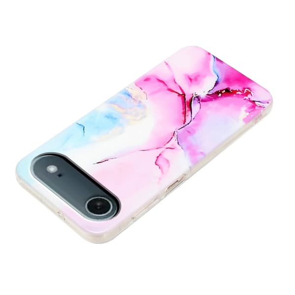 Mobilskal till iPhone Air Marble Pattern Painted TPU - Rosa/Blå Flerfärgad