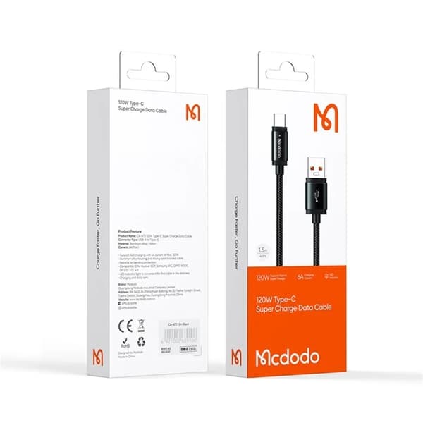 MCDODO USB-A - USB-C 120W Kabel 1.5m CA-4730 MDD - Svart Svart