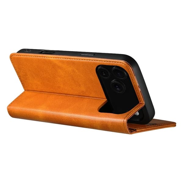 SUTENI iPhone 17 Pro Max Plånboksfodral Konstläder - Khaki Brun