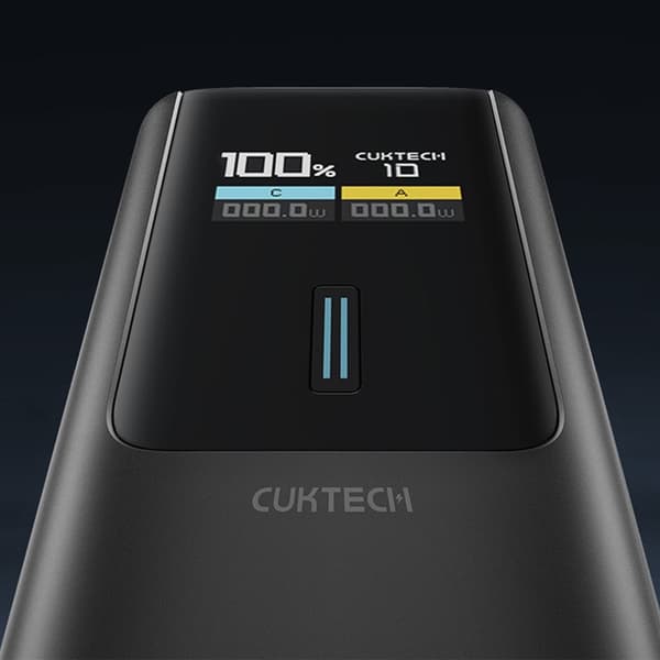 Cuktech Powerbank 10000mAh 150W USB-C USB-A - Sort Svart
