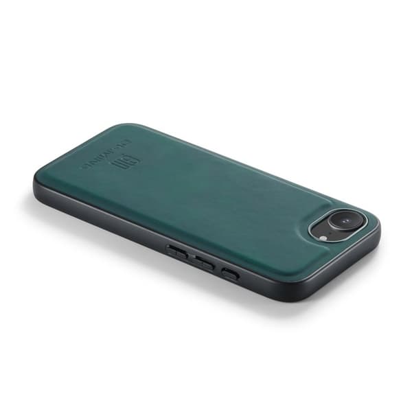 DG.MING Mobilskal till iPhone 16e PU Läder PC + TPU Hybrid Grön
