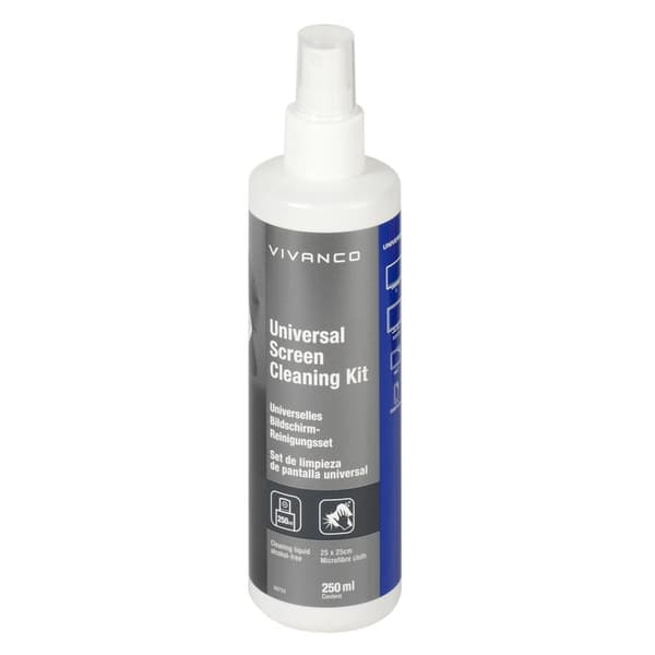 Vivanco Skärmrengöringsvätska 250ml + Mikrofiberduk
