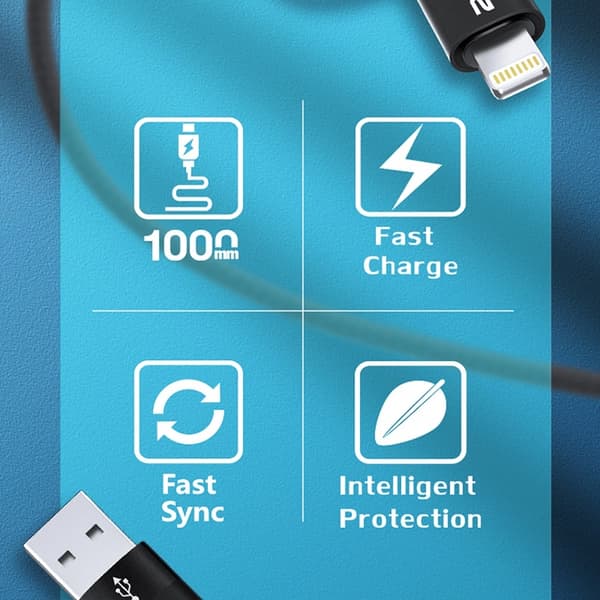 Wozinsky 4in1 2x USB-C/USB-A/Lightning 60W 1m Svart