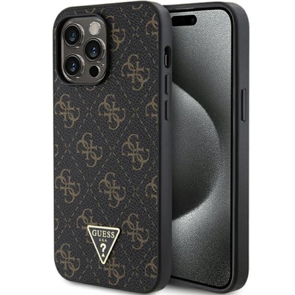 Guess iPhone 15 Pro Max Mobilskal Triangle Metall Logo - Svart Svart